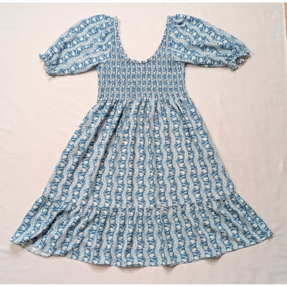 Hill House Home The Nap Dress Louisa Trailing Blue Vine Floral Midi XXL 2XL